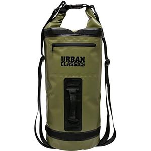 Urban Classics Uniseks rugzak, multifunctionele tas, waterafstotend, grote zak met ritssluiting, 2 mesh zakken aan de voorkant, met 2 canvas riemen en handgreep, in 3 kleuren, 3 liter, olijfgroen, One Size