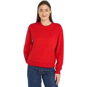 Tommy Hilfiger Dames REG VLAG OP BORST SWTSHRT Fierce Rood L, Fierce Red, L