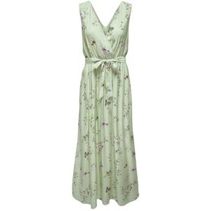 ONLY Onllucca S/L Long Dress Cs Ptm zomerjurk voor dames, Subtle Green/Aop: occ. Romantic Garden, XL