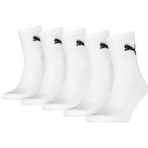 PUMA Uniseks sokken (pak van 5), wit, 43-46 EU