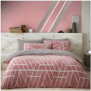 GC GAVENO CAVAILIA Fleece beddengoed set tweepersoons - roze teddy dekbedovertrek met kussenslopen - super zachte pluizige warme dekbedovertrek set