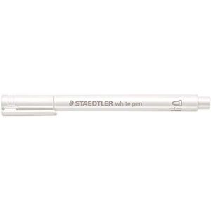 STAEDTLER metallic pen met ronde viltstift, lijnbreedte 1-2 mm, dekkend op licht en donker papier, gemakkelijk schoon te vegen van gladde oppervlakken, 10 stiften, wit, 8323-0