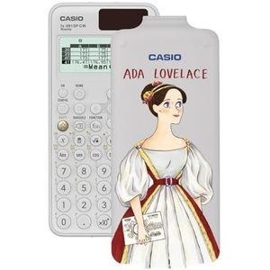 Casio FX-991SP CW Wetenschappelijke rekenmachine met Ada Lovelace geïllustreerd door Juliabe, aanbevolen voor het Spaanse en Portugese cv, 5 talen, meer dan 560 functies, zonne-energie, wit