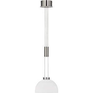 Fischer & Honsel Hanglamp Avignon 1x LED 9,0 Watt, nikkelkleurig, in hoogte verstelbaar, traploos dimbaar, 60143, 25 x 25 x 170 cm (LxBxH)