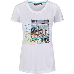 Regatta Regvv Dames Filandra III Coolweave katoenen T-shirt met grafische print - wit, 16