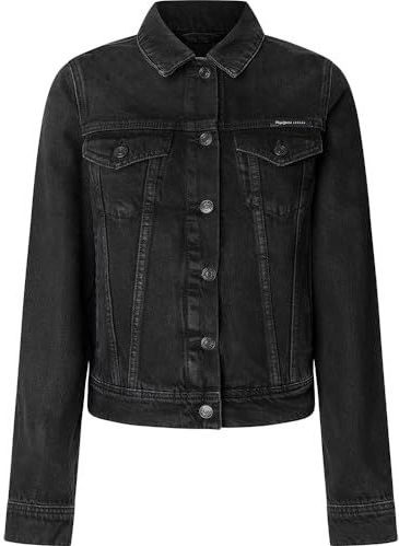 Pepe Jeans SLIM JACKET Damesjas, zwart (Denim-9F0), L, Zwart (Denim-9F0), L