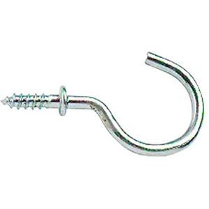 Bulk Hardware BH01113 38 mm Verchroomde Schroefogen Haken (Verpakking à 20), Wit, Stuks