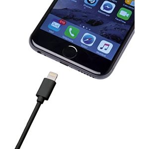 Iium 90009, kabel, 1 m lang, voor opladen en synchroniseren, compatibel met smartphone en tablet, zwart