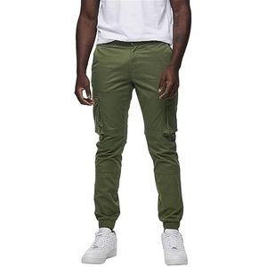 ONLY&SONS Heren Cargo Broek Taps Toelopende Pasvorm Elastische Boorden Zakken met Flappen, Colour:Olivegreen, Pant Size:32W / 30L, Beenlengte:L30