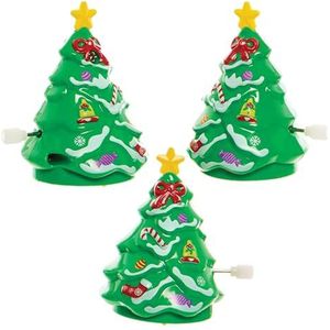 Baker Ross FX881 Spinning Christmas Tree Wind Ups - Set van 4, Kerst knutselsets voor kinderen