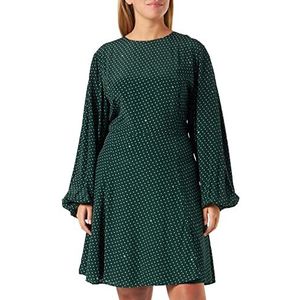 Tommy Hilfiger Dames Vis Crêpe korte jurk Ls Fit & Flare, kleine Paisley Hunter, 44, Kleine Paisley Hunter, 70