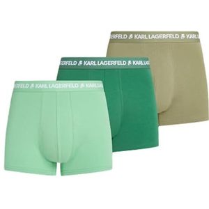 Karl Lagerfeld, Logo Trunk Multiband (3 stuks), groen, heren, ondergoed, Foiliage-olie-absint, groen, XS