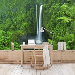 Apalis Vliesbehang Paradijs waterval fotobehang breed | vliesbehang wandbehang foto 3D fotobehang voor slaapkamer woonkamer keuken | groen, 94763