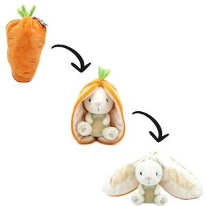 LES DÉGLINGOS - Veggie Serie - Knuffeldier Gadget Het Konijn/Wortel - Konijn - Omkeerbaar Verbergt - Zachte Pluche Baby - Ideeën voor de geboorte