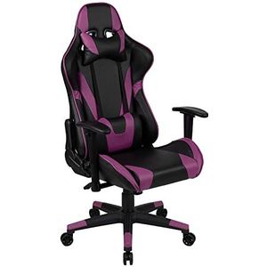 Flash Furniture X20 Gaming Stoel Racing Office Ergonomische Computer PC Verstelbare Draaibare Stoel Met Volledig Liggende Terug In Paars LeatherSoft