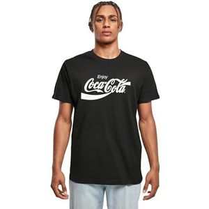 Merchcode Heren T-shirt Coca Cola Logo Tee, Regular Fit, katoen 100%, 5XL, zwart, 5XL