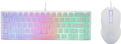 The G-Lab - Hydrogen Combo - Gaming-Muistoetsenbord - Wit - 60% Bekabeld - RGB-Achtergrondverlichting + Gamingmuis - 6200 DPI