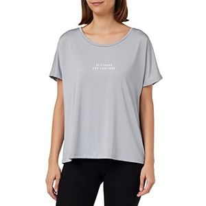 Koton Dames Scoop Neck Slogan Bedrukt Oversized T-shirt, grijs (027), XS
