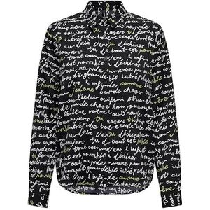 ONLY Dames Onlnova Life Elite L/S Lynne Shirt AOP Blouse, Zwart//Aop: 595 Lé Téxt, XS