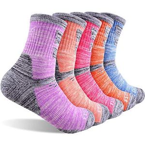 Feideer Wandelsokken, voor dames, multi-pack outdoor recreatie sokken, vochtafvoerende crewsokken, 4.5-7