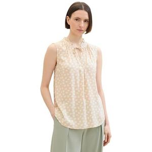 TOM TAILOR Damesblouse, 36378 - Beige Halfmaan Dot Design, 32