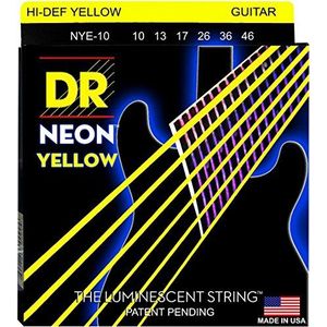 DR String NYE-10 Neon Yellow elektrische gitaarsnaren