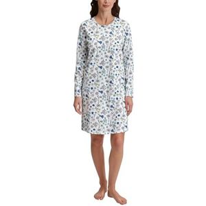CALIDA Riviera Blue Flower Nights nachthemd voor dames, normale pasvorm, Riviera Blue., reguläre Passform