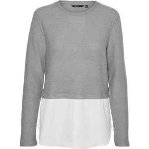 VERO MODA VMEBBA LS TOP JRS Boo GA, Medium grijs (grey melange), M