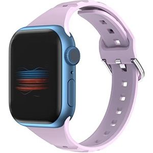Compatibel met Apple Watch armband 42 mm 44 mm 45 mm, sportieve siliconen reservearmband compatibel met Apple iWatch Series 7/SE/6/5/4/3/2/1, voor dames en heren (paars)