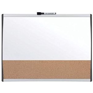 Nobo Klein Magnetisch Whiteboard met Kurk Prikbord/Memobord, Voor Aan de Muur, in Horizontale of Verticale Positie, Inclusief Montageset, Voor Thuis en op Kantoor, 585 x 430 Millimeter, 1903810