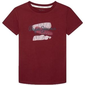 Pepe Jeans Jongens Niall Tee T-shirt, rood (Bourgondië), 8 Jaar