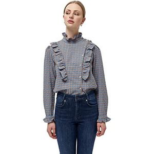 Minus Dames Milea Shirt, Stone Blue Checked, 44
