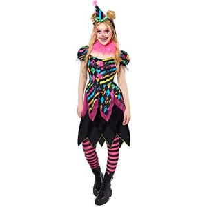 amscan 9917870 Dieren dames Halloween funhouse horror clown verkleedkostuum multi, maat: 12-14