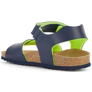 Geox J Ghita Boy B Sandalen voor jongens, Navy Fluo Geel, 32 EU