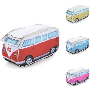 Board Masters Volkswagen Camper Van-waszak voor heren, dames en kinderen, officiële VW toilettas reisaccessoires, Rood, W30cm x H15cm x D12cm, Toilettas met dubbele rits