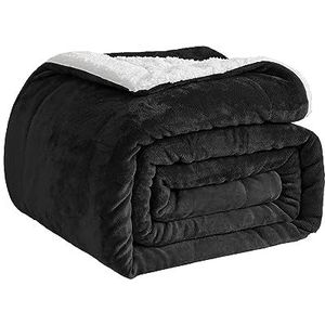 Good Nite - Kingsize Deken - Zwart - Fleece - Sherpa