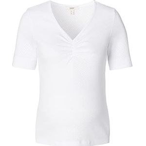 ESPRIT Maternity Pointelle T-shirt van biologisch katoen, Helder Wit - 101, L