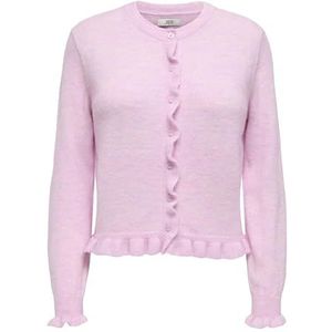 JDY - Vest - O-hals - Lange Mouwen - Knoop en Lussluiting - Ruches - Knit Fit