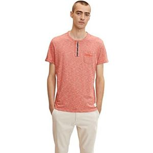 TOM TAILOR Uomini Henley T-shirt met borstzak 1033404, 30528 - Grenadine Red Fine Stripe, XXS