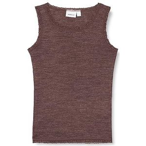 NAME IT Meisjes NMFWANG Wool Needle Tank TOP XXIII shirt met lange mouwen, Peppercorn, 86, Peppercorn, 104 cm