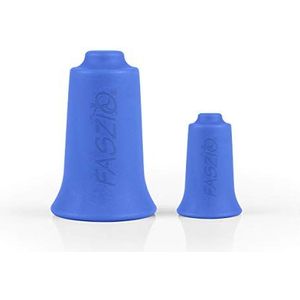 BellaBambi FASZIO cupping-set, cupping-klokjes en bindweefselbehandeling, vervaardigd in Duitsland - vervaardigd van medisch silicone, 2 stuks (mini + origineel) - ACTIEF - blauw (medium intensiteit)