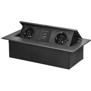 Miratic - Inbouw Stopcontact - Grafiet - Werkblad Stopcontact met USB-oplader 2 2P+Z (Schuko) 2X USB (Type A+C)