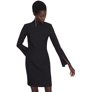 Trendyol Dames Mini Bodycon Regular fit Geweven Jurk, Zwart, 38, Zwart, 64