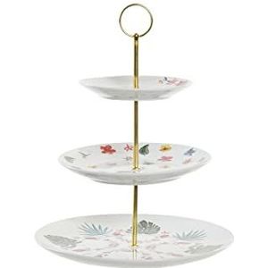 Fruitschaal DKD Home Decor Porselein Metaal (27 x 27 x 34 cm)
