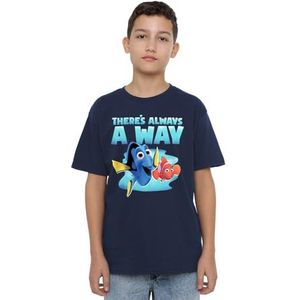 Finding Nemo Dory There's Always a Way Uniseks T-shirt voor kinderen, marineblauw, 12-13 jaar, marineblauw, 12-13 jaar