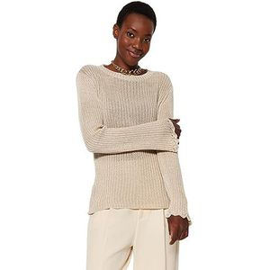 Trendyol Regular sweater voor dames, rechte lange mouwen, stone, S