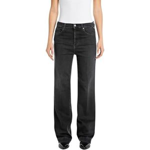 Replay Dames Relaxed Straight Fit Jeans Melja, 098 Black, 26W x 34L