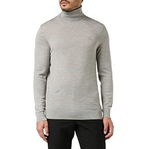 GANT Washable Merino Turtleneck Pullover voor heren, gemengd grijs, S
