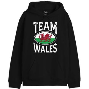 Republic Of California Team Wales UXREPCZSW039 Sweatshirt voor heren, zwart, maat XL, Zwart, L/Tall