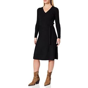 TOM TAILOR mine to five Dames Midi-gebreide jurk met ceintuur 1029065, 14482 - Deep Black, 34